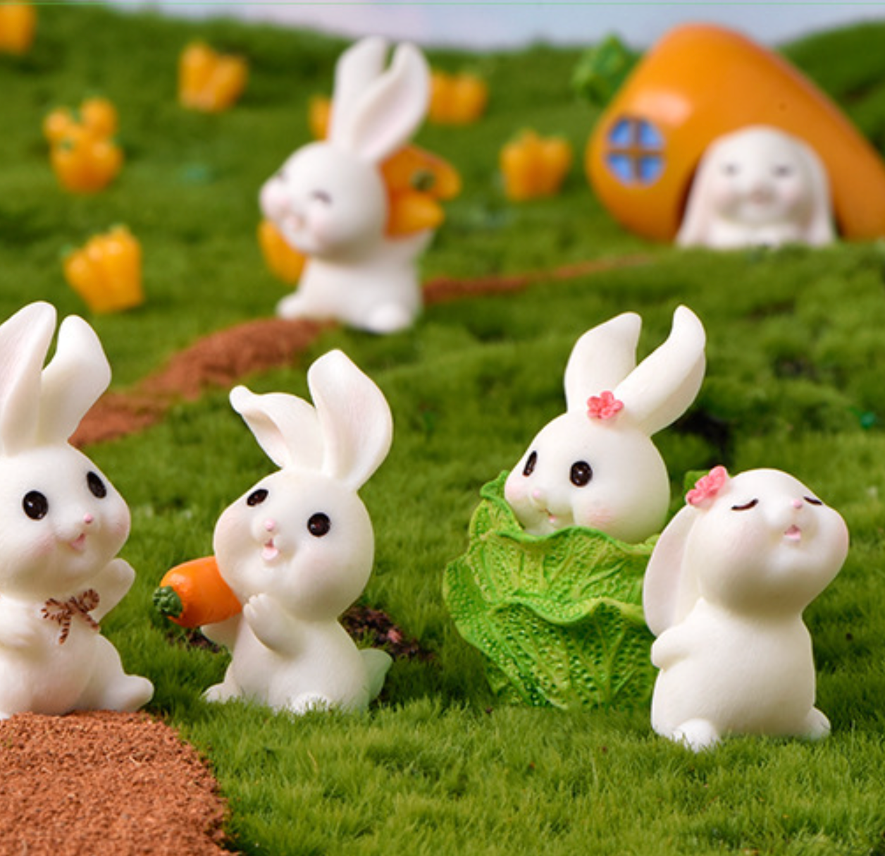 Carrots & Cabbage Bunny Miniatures