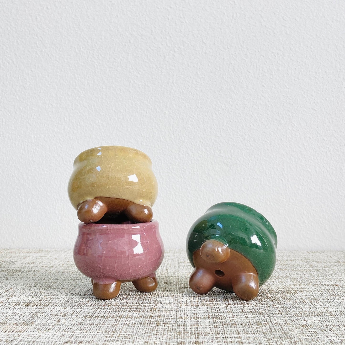 Set of 3 Small Round Pots