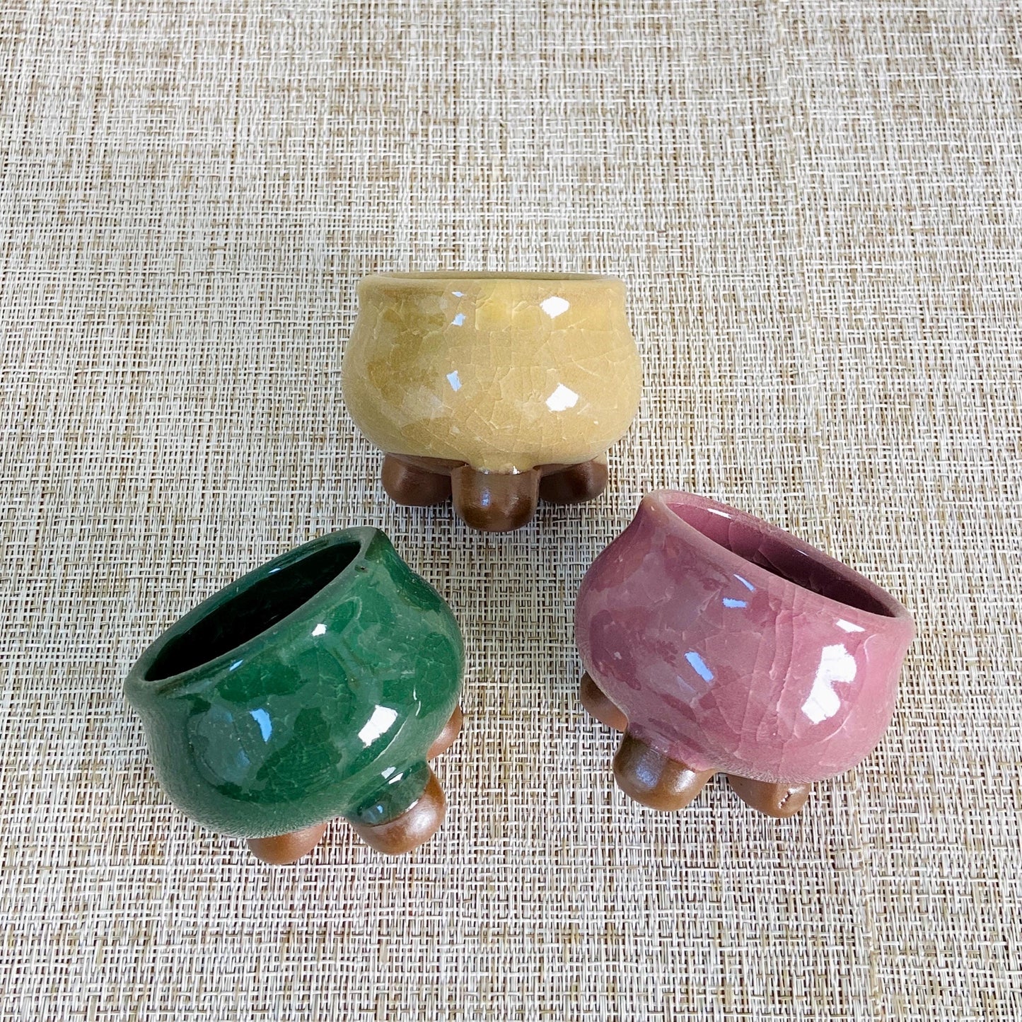 Set of 3 Small Round Pots