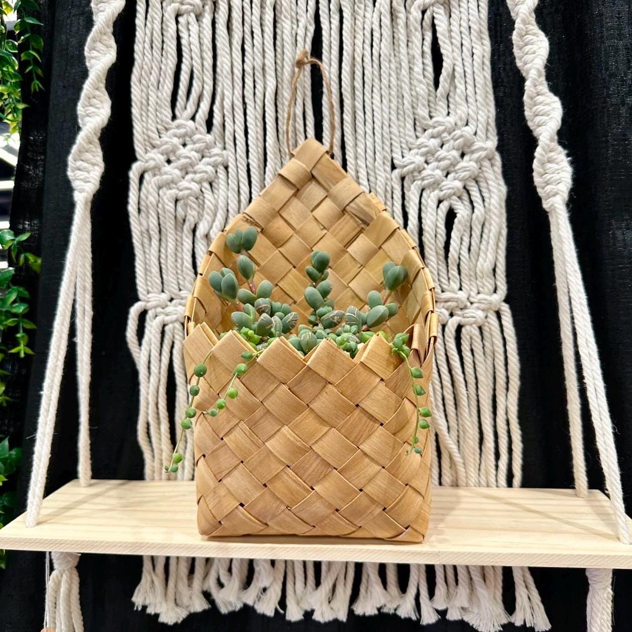 Hanging Plastic Rattan Basket