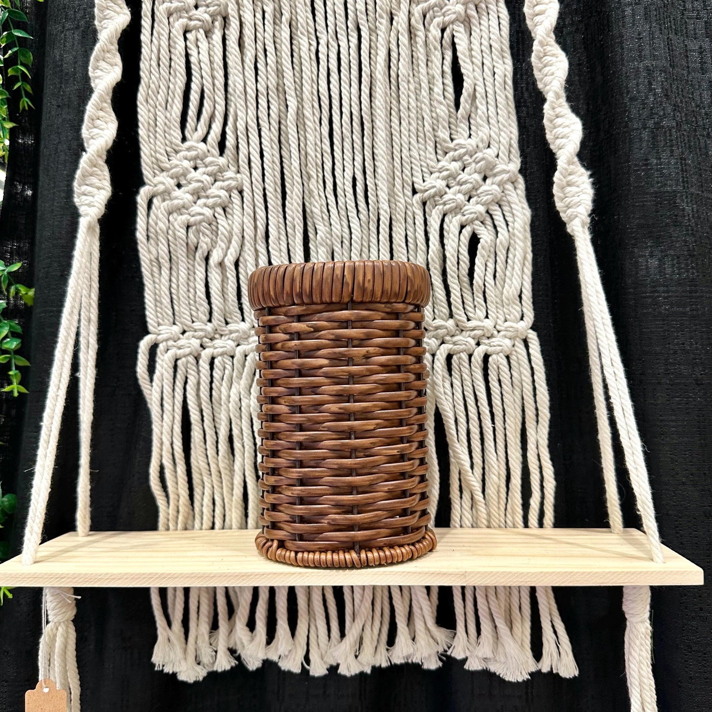 Plastic Rattan Cylindrical Basket