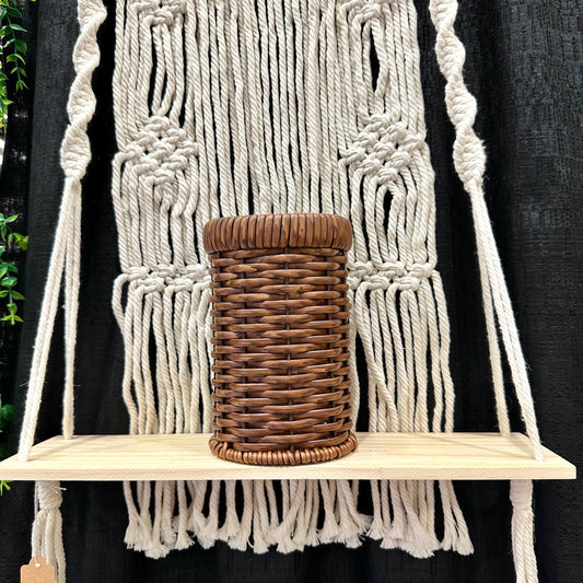 Plastic Rattan Cylindrical Basket