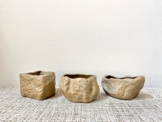 Set of 3 Small Rock Pots