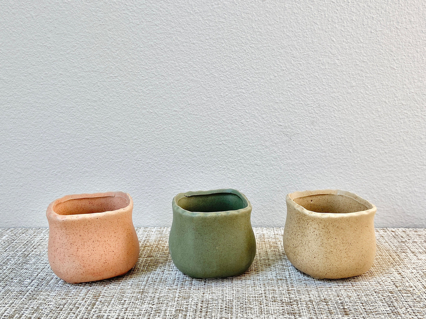 Set of 3 Colored Pots
