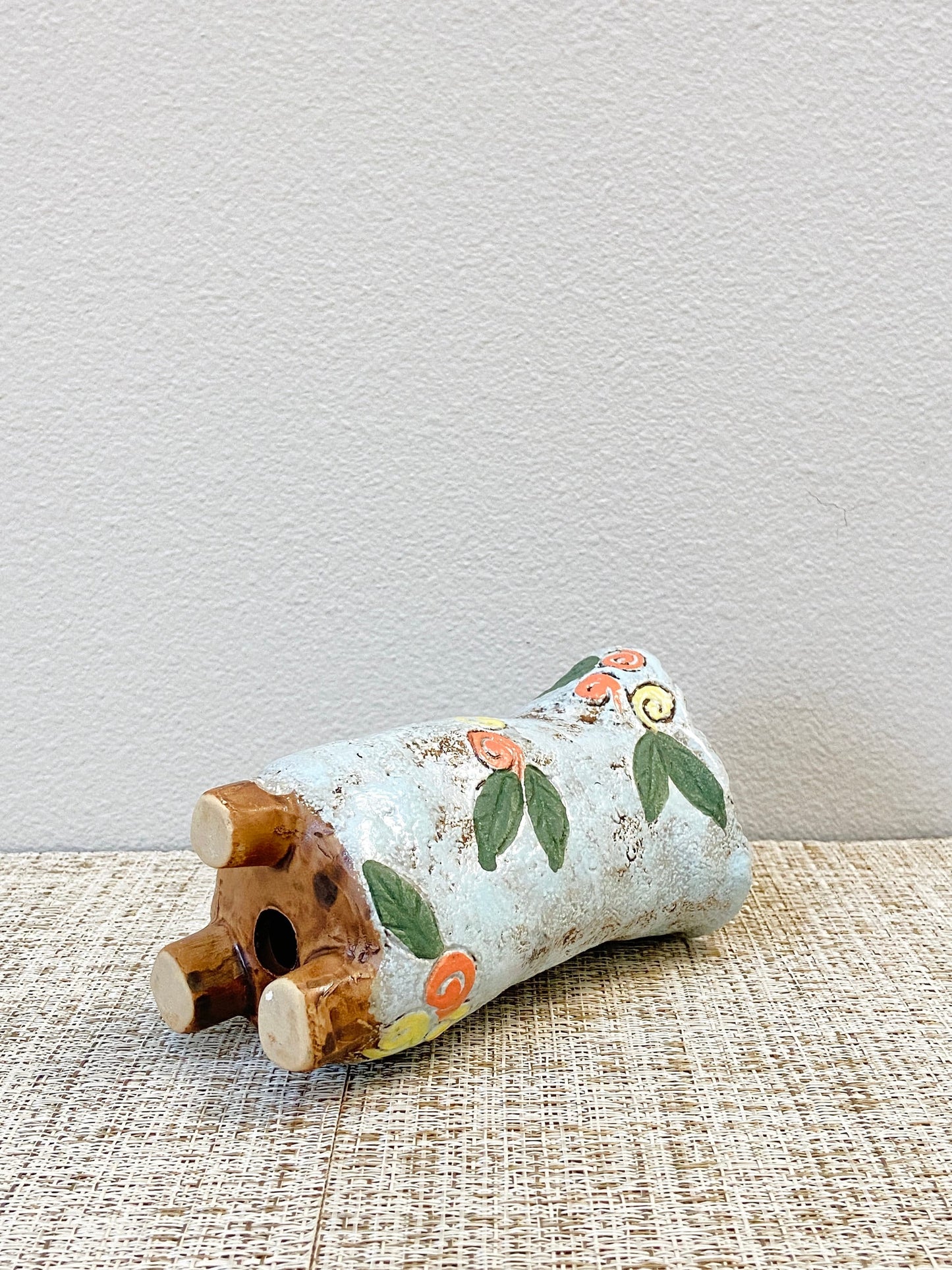 Swirl and Leaf Pot