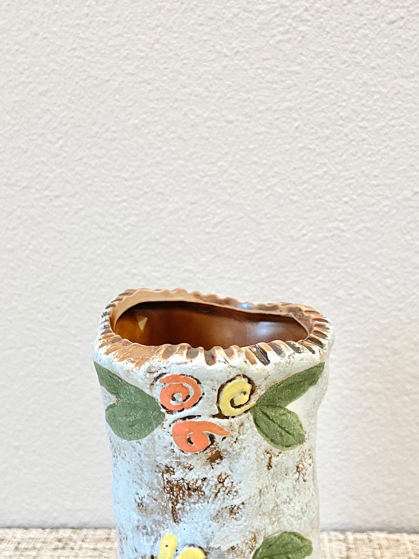 Swirl and Leaf Pot