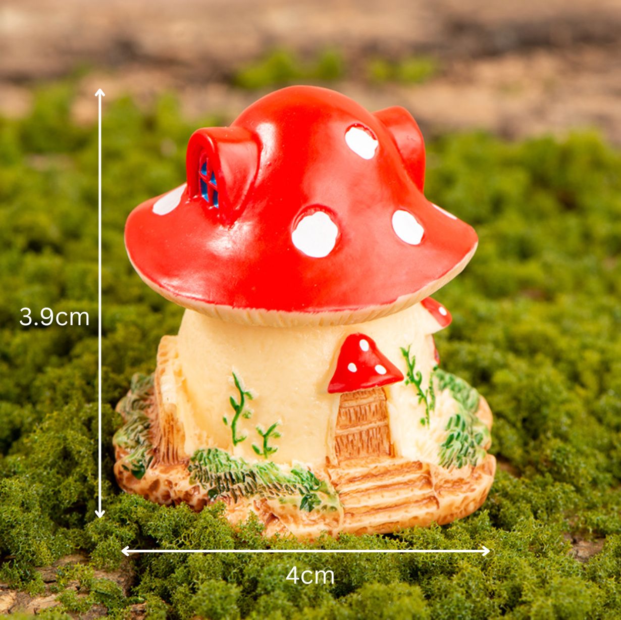 Leafy Mushroom House Figurines