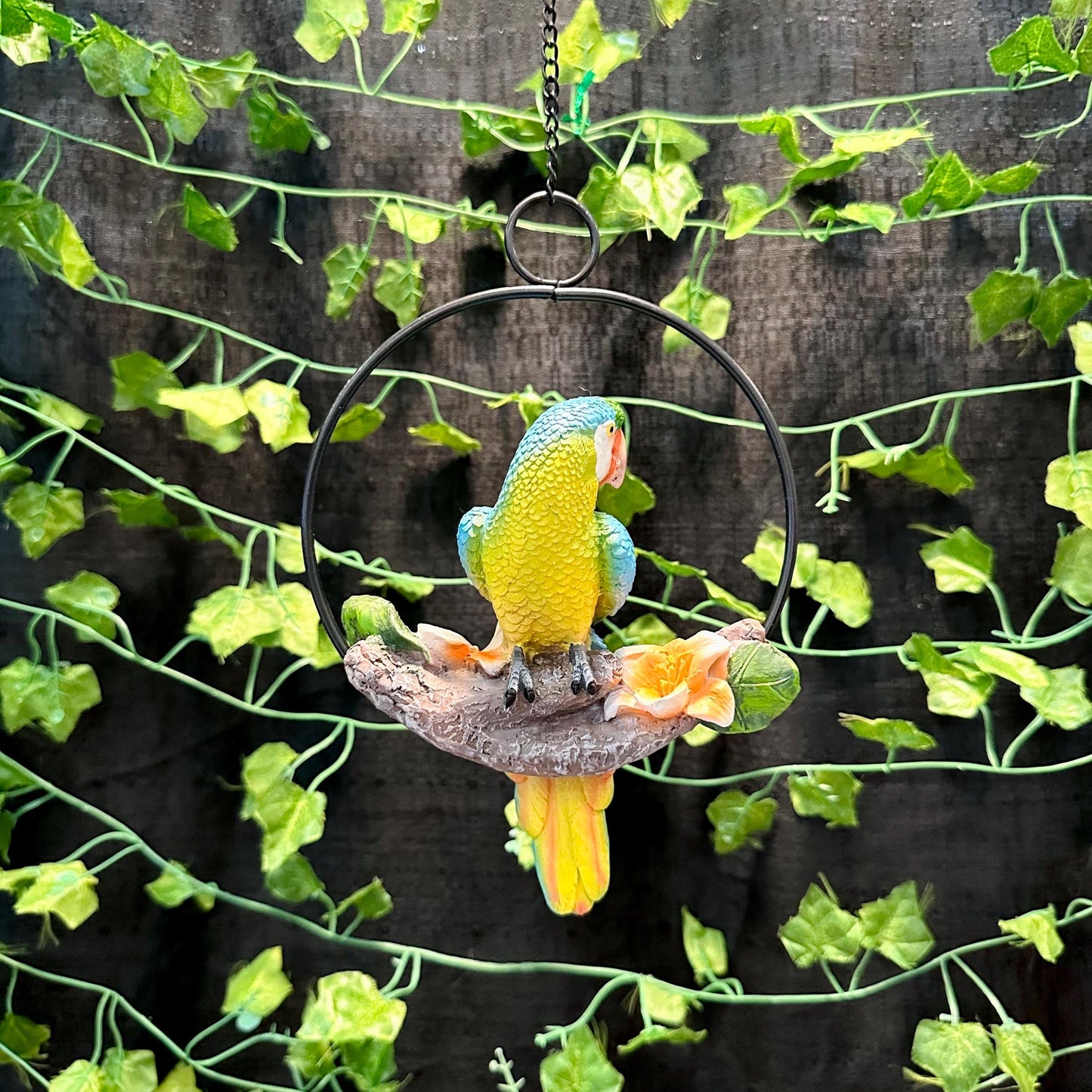 Blue Parrot Hanging Resin Decor