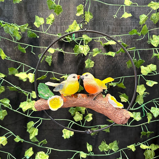 Parrot Pair Hanging Resin Decor