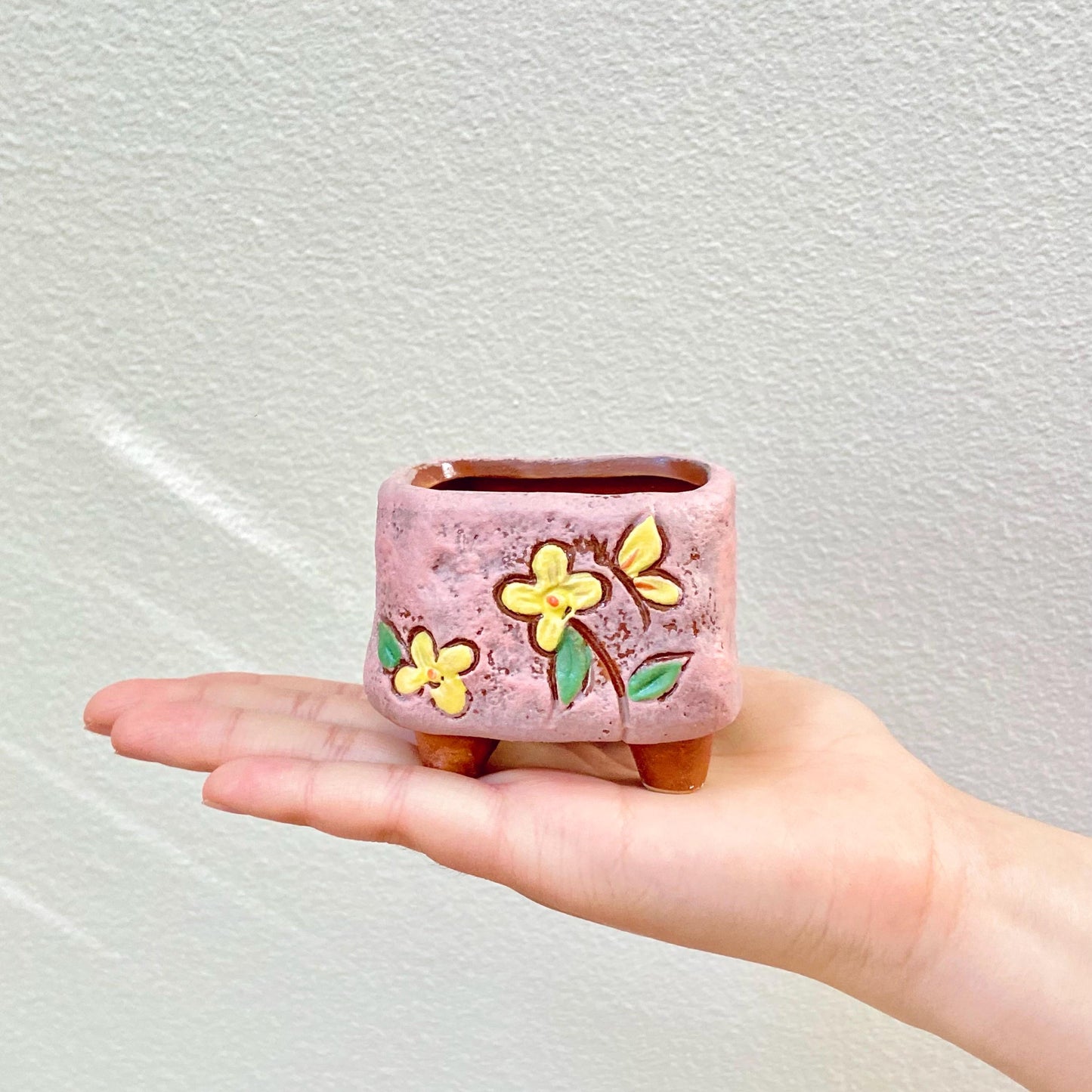 Set of 3 Mini Floral Pots