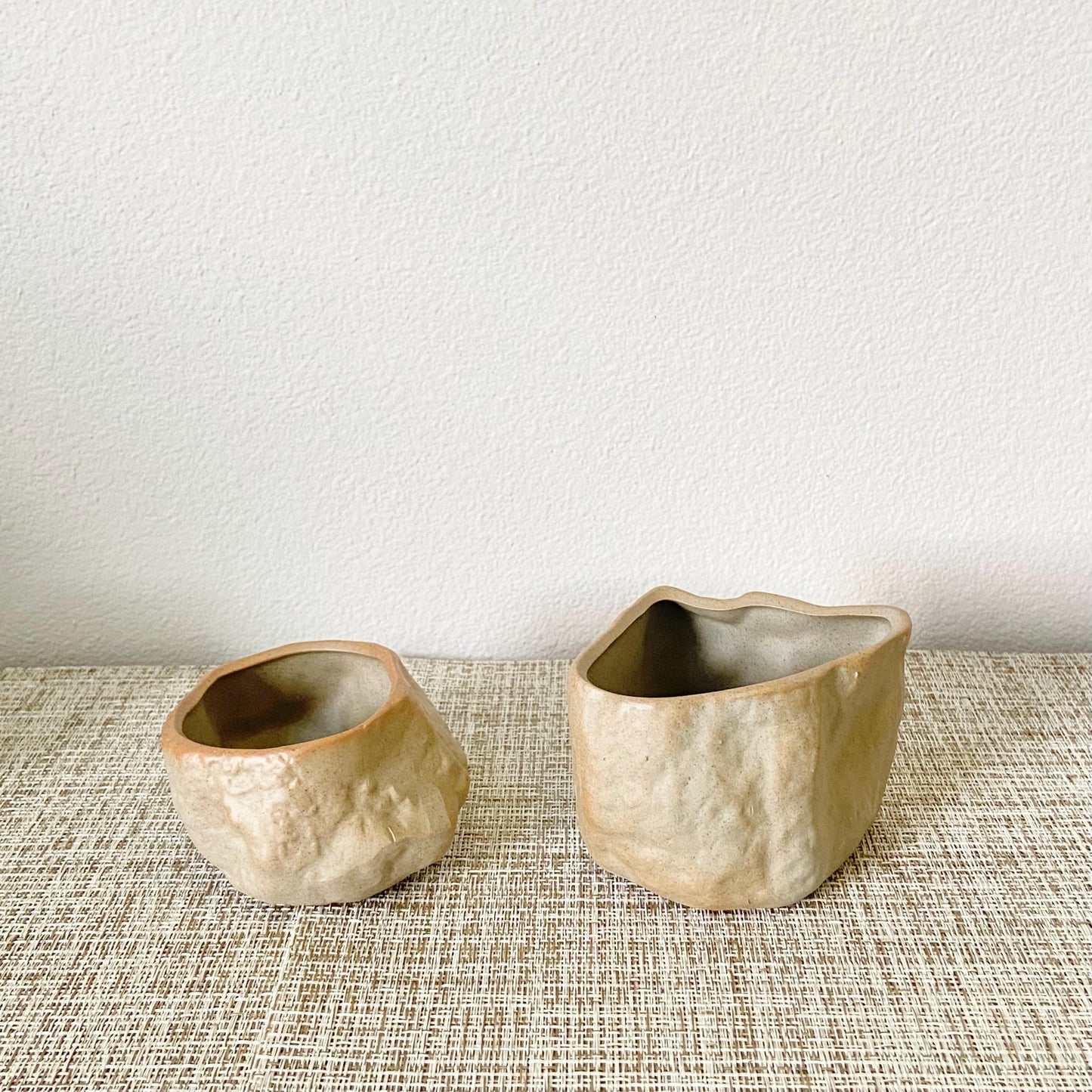 Ceramic Faux Rock Planters, Set of 4