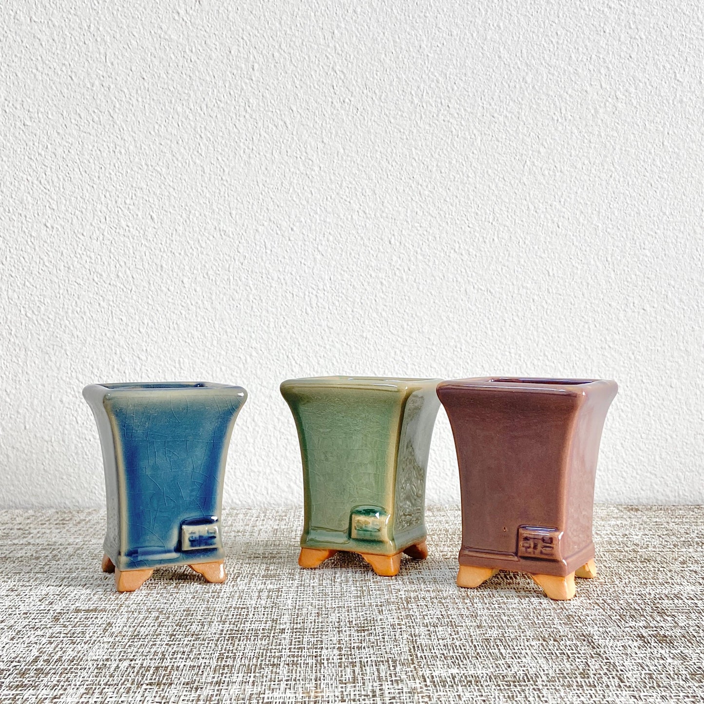 Mini Bosai-Inspired Pots, Set of 3
