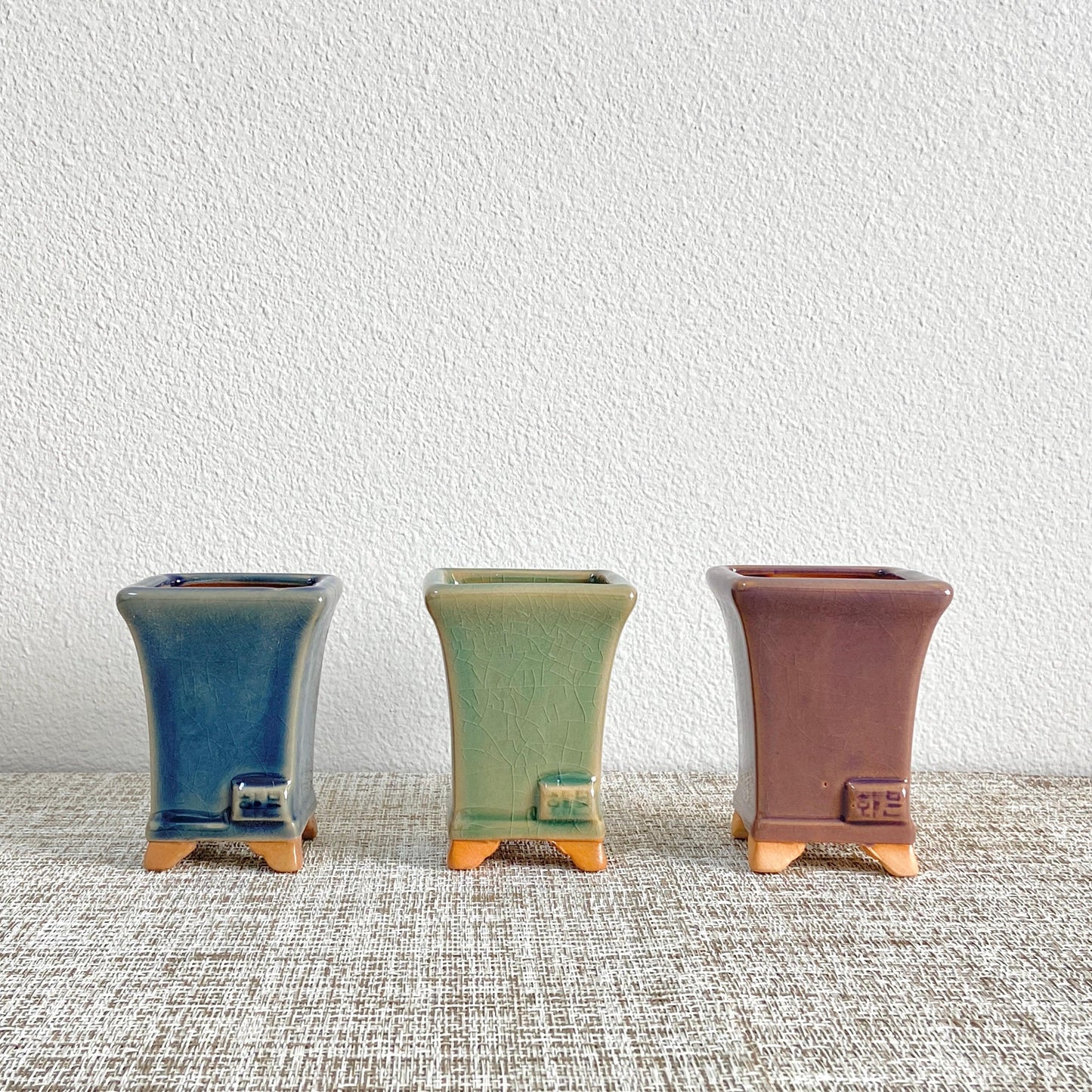 Mini Bosai-Inspired Pots, Set of 3