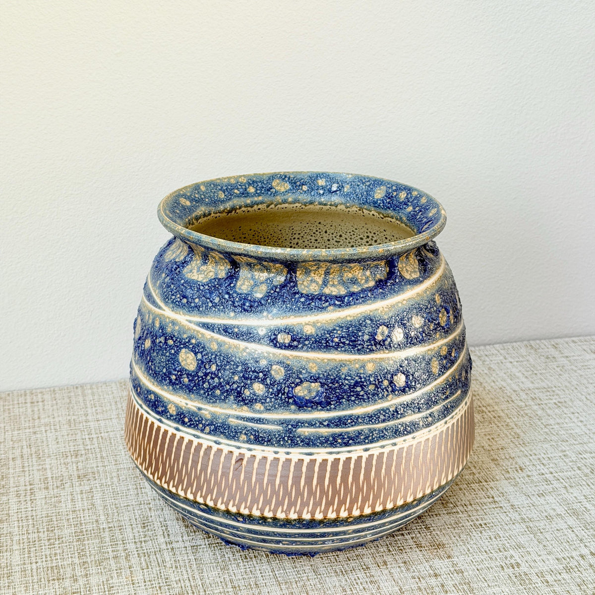 Large Ceramic Planter in Midnight-Blue
