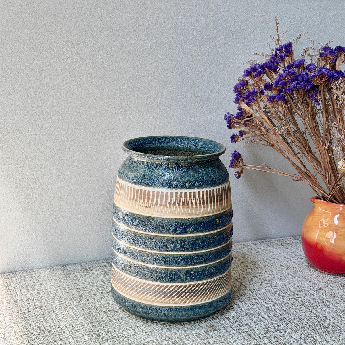 Large Ceramic Planter in Midnight-Blue