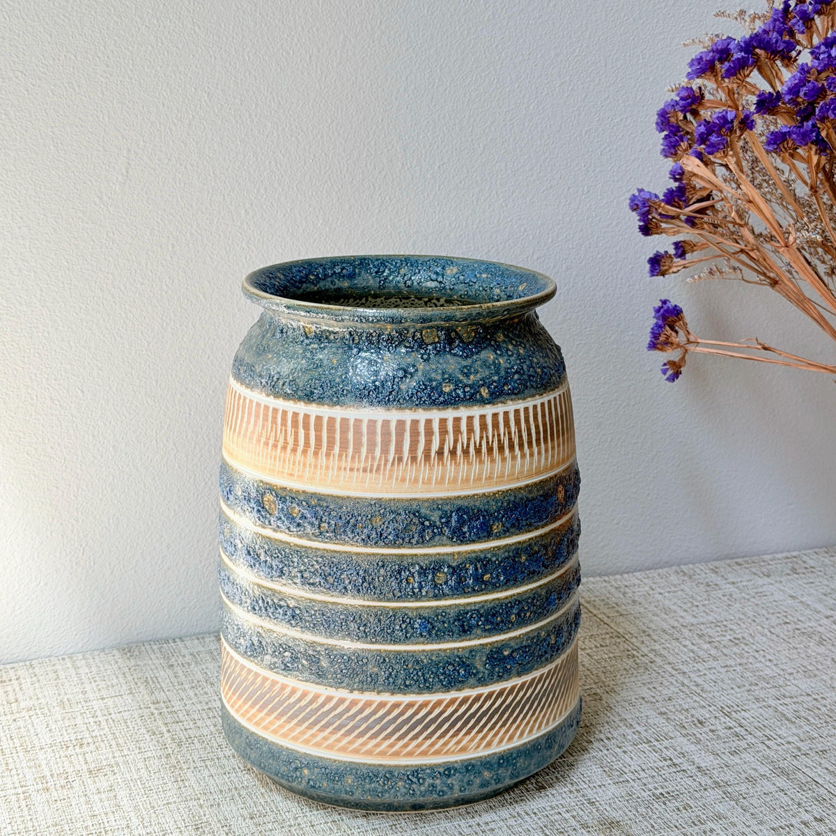 Large Ceramic Planter in Midnight-Blue