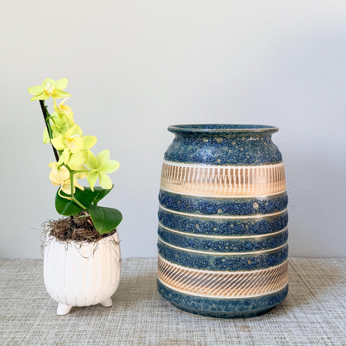 Large Ceramic Planter in Midnight-Blue