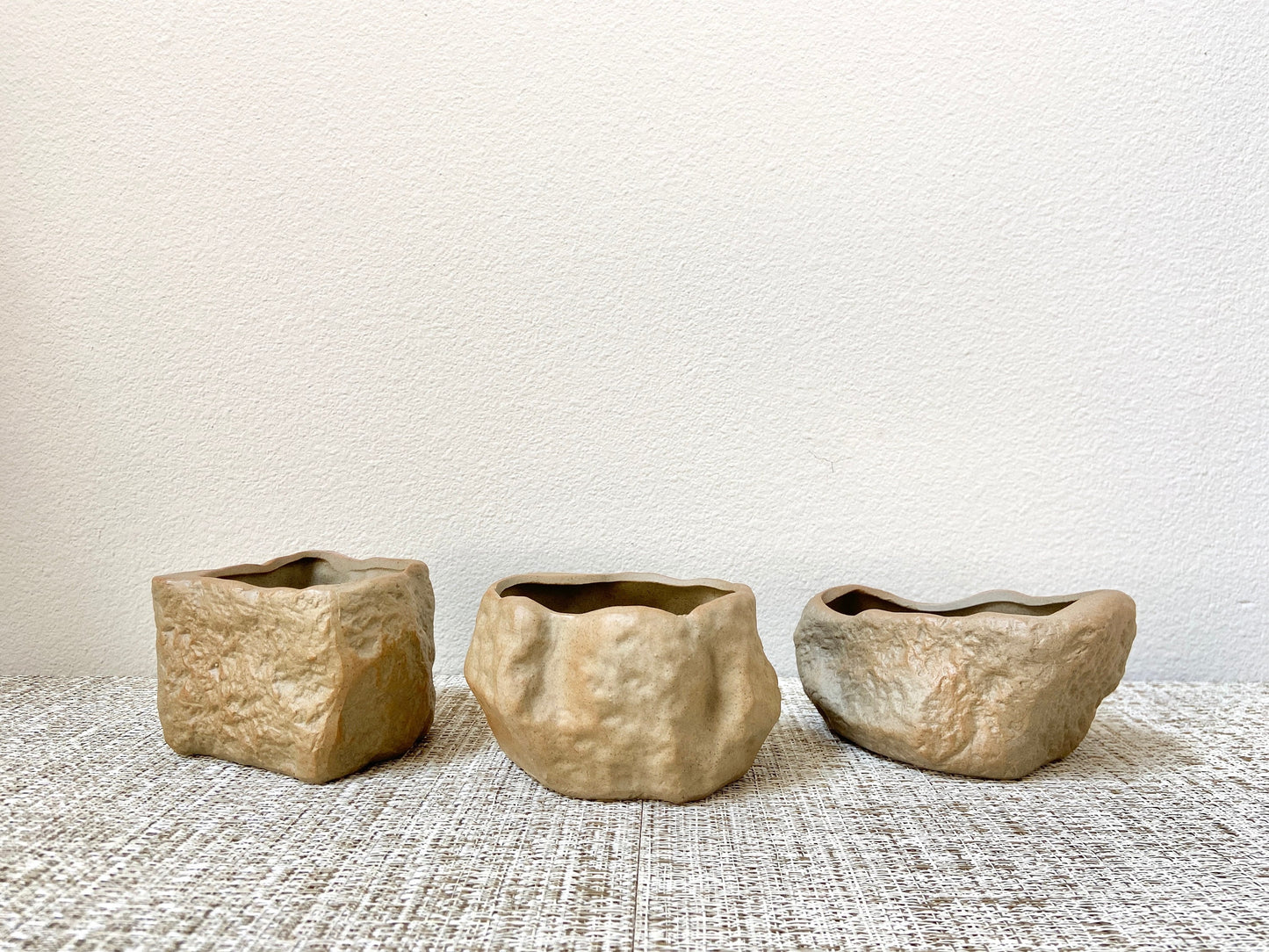 Set of 3 Small Rock Pots