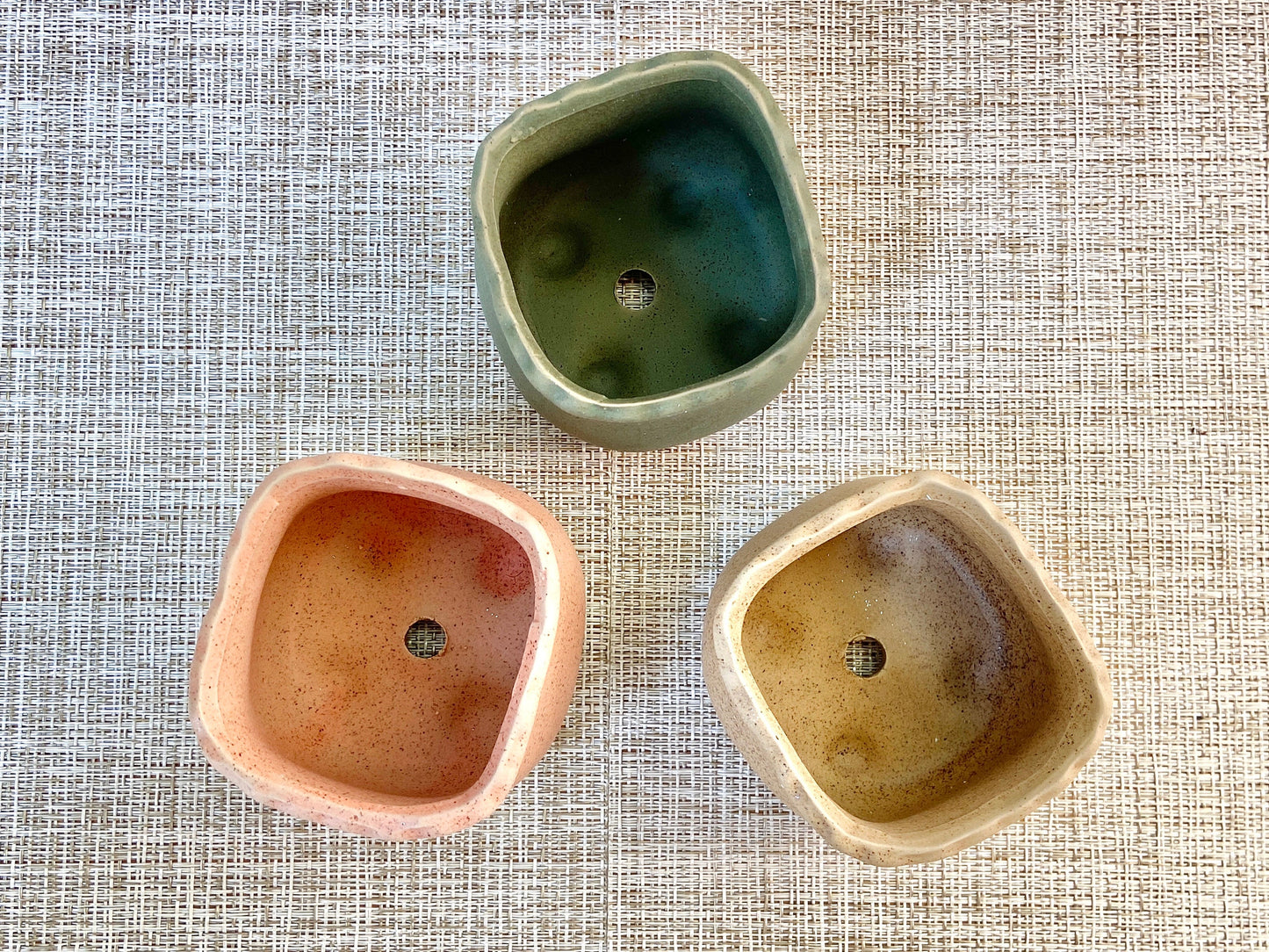 Set of 3 Colored Pots