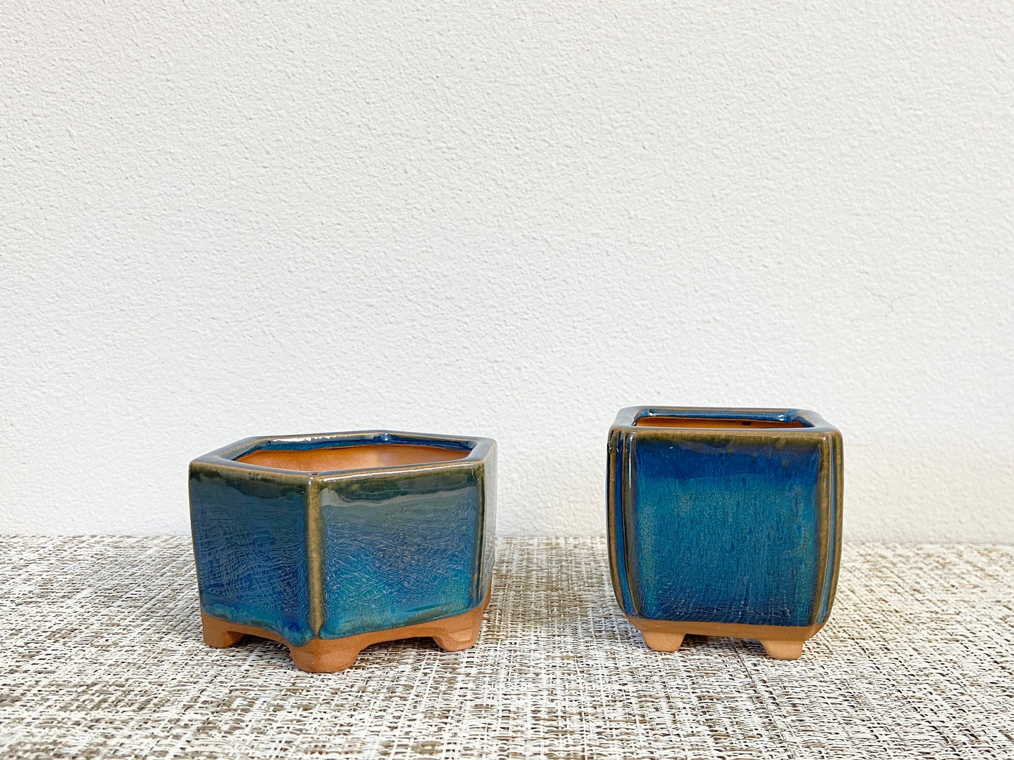 Set of 3 Ocean Blue Pots