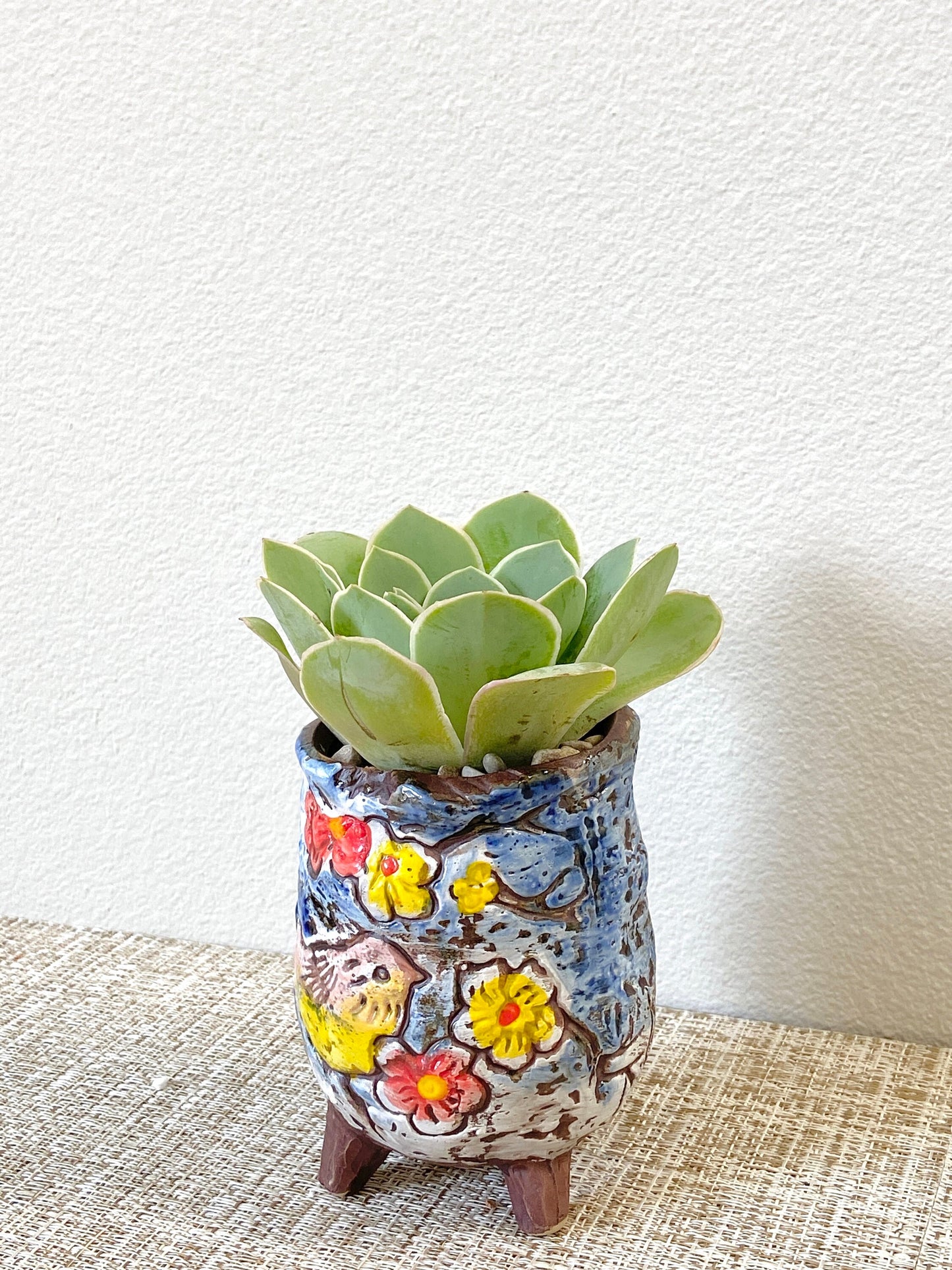 Bird and Flowers Pot