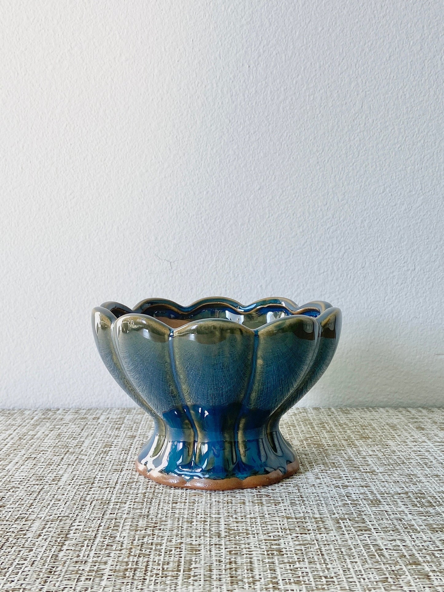 Ocean Blue Glazed Pot