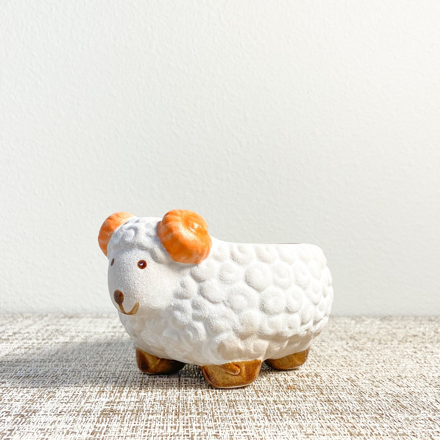 Cute Sheep Pot With Swirly Horns