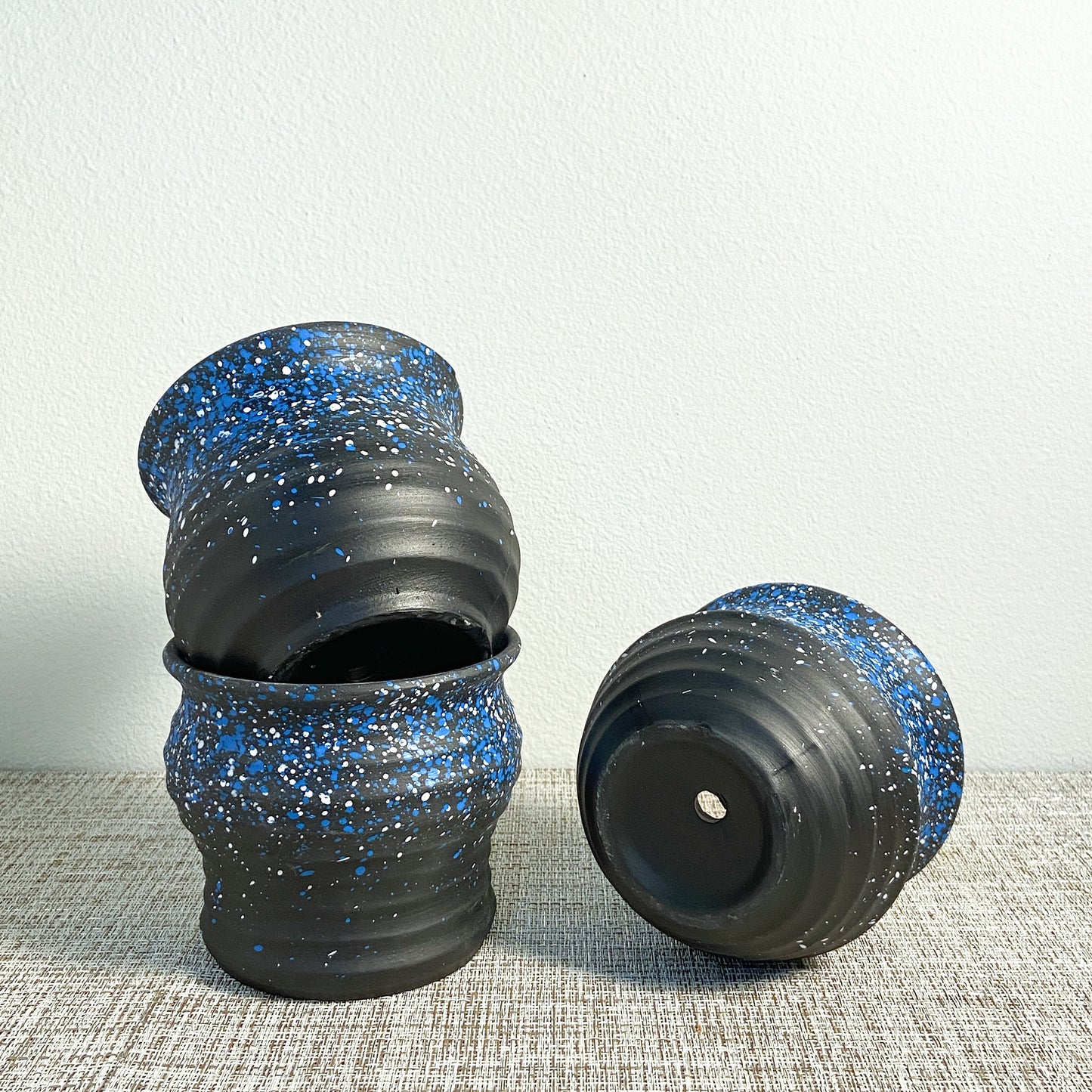 Terracotta Blue Starry Planter